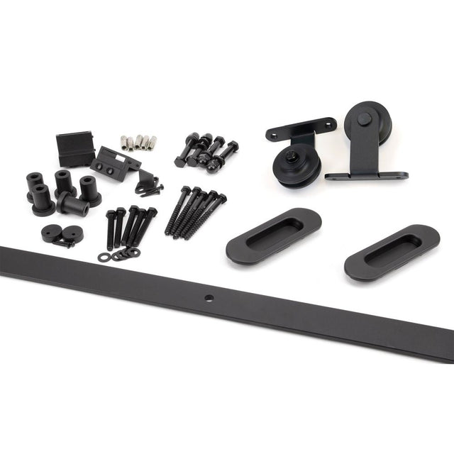 From The Anvil - 100kg Black (Top Mount) Sliding Door Hardware Kit (3m Track) | Sku. 93231 | Trade Door Handles.