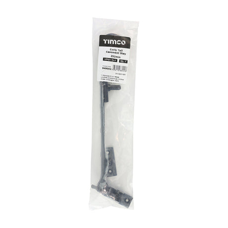 This is an image of Timco - Curly Tail Casement Stay - Antique Black 252mm (1 Each Bag) 949002
