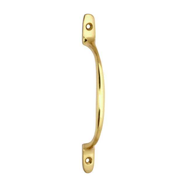 This is an image of Timco - Traditional Pattern Sash Pull Handle - Polished Brass 160mm (1 Each TIMpac) 949131P