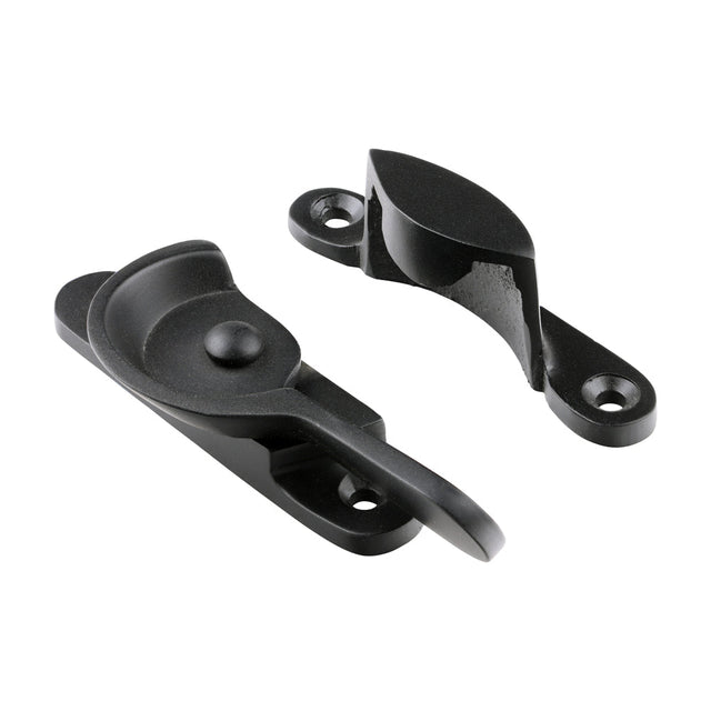 This is an image of Timco - Fitch Pattern Sash Fastener - Matt Black 68 x 14 (1 Each Bag) 949169