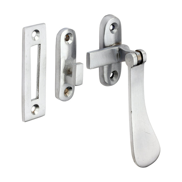 This is an image of Timco - Hook & Mortice Plate Casement Fastener - Satin Chrome 54 x 19 (1 Each TIMpac) 949353P