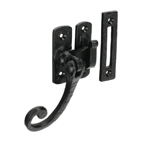 This is an image of Timco - Curly Tail Casement Fastener - Antique Black 86mm (1 Each Bag) 949946