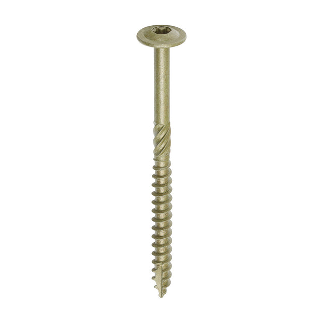 This is an image of Timco - Timber Frame Construction & Landscaping Screws - Wafer - Exterior - Green Organic 6.7 x 95mm - (50 PCS Box) 95INW