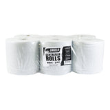 This is an image of Timco - Centrefeed Rolls - White 150m x 170mm (6 Pieces Pack) 973359