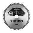 This is an image of Timco - -5Ãƒâ€šÃ‚Â° Circular Saw Blade 216 x 30 x 60T (1 Each Clamshell) A2163060