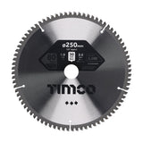 This is an image of Timco - -5Ãƒâ€šÃ‚Â° Circular Saw Blade 250 x 30 x 80T (1 Each Clamshell) A2503080