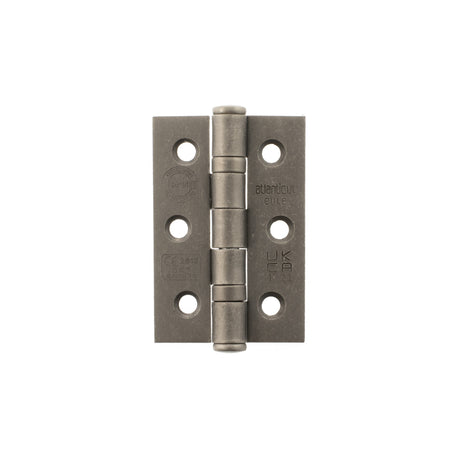 Quality image of Atlantic CE Fire Rated Grade 7 Ball Bearing Hinges 3" x 2" x 2mm - Distressed Silver | Sku. a2h322ds | available from Trade Door Handles.