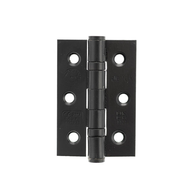 Quality image of Atlantic CE Fire Rated Grade 7 Ball Bearing Hinges 3" x 2" x 2mm - Matt Black | Sku. a2h322mb | available from Trade Door Handles.