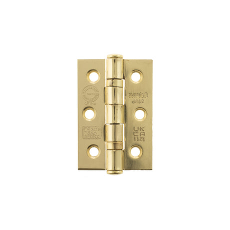 Quality image of Atlantic CE Fire Rated Grade 7 Ball Bearing Hinges 3" x 2" x 2mm - Polished Brass | Sku. a2h322pb | available from Trade Door Handles.