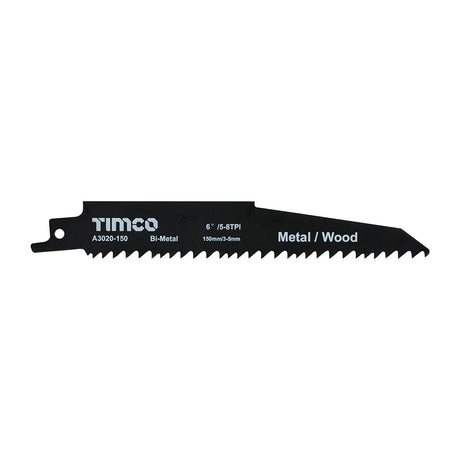 This is an image of Timco - Reciprocating Saw Blades - Wood with Nails Cutting - Bi-Metal - S610VF S610VF (5 Pieces Pack) A3020-150