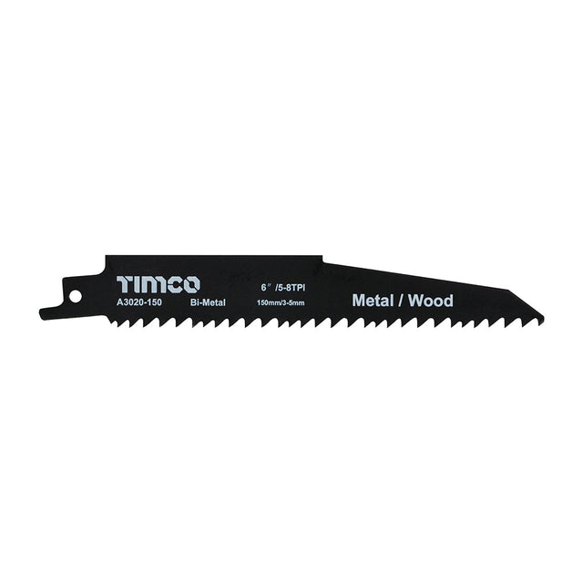 This is an image of Timco - Reciprocating Saw Blades - Wood with Nails Cutting - Bi-Metal - S610VF S610VF (5 Pieces Pack) A3020-150