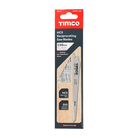 This is an image of Timco - Reciprocating Saw Blades - Wood Cutting - High Carbon Steel - S644D S644D (5 Pieces Pack) A3021-150