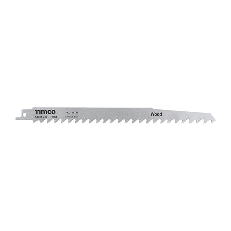 This is an image of Timco - Reciprocating Saw Blades - Wood Cutting - High Carbon Steel - S1542K S1542K (5 Pieces Pack) A3035-240
