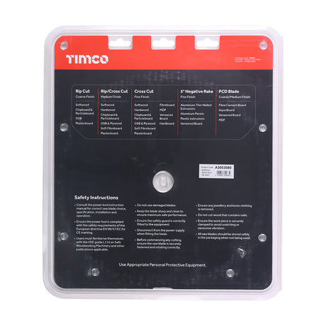 This is an image of Timco - -5Ãƒâ€šÃ‚Â° Circular Saw Blade 305 x 30 x 80T (1 Each Clamshell) A3053080