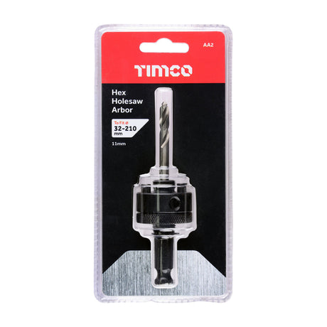 This is an image of Timco - Holesaw Arbor - Hex Shank To fit Holesaw 32-210mm (1 Each Clamshell) AA2