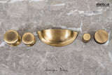 Quality image of Old English Lincoln Solid Brass Victorian Knob 38mm on Concealed Fix - Antique Brass | Sku. oec1238ab | available from Trade Door Handles.