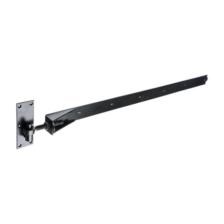 This is an image of Timco - Pair of Adjustable Band & Hook on Plates - Black 1200mm (1 Pairs Plain Bag) ABH1200B
