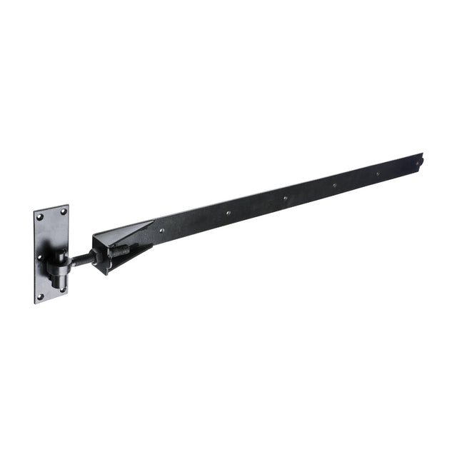 This is an image of Timco - Pair of Adjustable Band & Hook on Plates - Black 1200mm (1 Pairs Plain Bag) ABH1200B