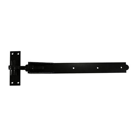 This is an image of Timco - Pair of Adjustable Band & Hook on Plates - Black 600mm (1 Pairs Plain Bag) ABH600B