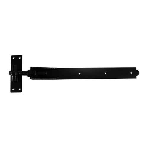 This is an image of Timco - Pair of Adjustable Band & Hook on Plates - Black 600mm (1 Pairs Plain Bag) ABH600B