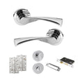 Quality image of STATUS Colorado Door Handle Pack (Bathroom Set - 3" CE Bathroom Lock, 4" Slim Knuckle Hinges x2) - Polished Chrome | Sku. adps34rpc13 | available from Trade Door Handles.