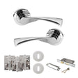 Quality image of STATUS Colorado Door Handle Pack (3 Lever Lock Set - 2.5" CE Sashlock, 4" Fire Rated Hinges x3) - Polished Chrome | Sku. adps34rpc16 | available from Trade Door Handles.