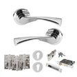 Quality image of STATUS Colorado Door Handle Pack (Euro Lock Set - 3" CE Sashlock, 4" Fire Rated Hinges x3) - Polished Chrome | Sku. adps34rpc23 | available from Trade Door Handles.