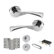 Quality image of STATUS Colorado Door Handle Pack (Bathroom Set - 3" CE Bathroom Lock, 3" Fire Rated Hinges x3) - Polished Chrome | Sku. adps34rpc9 | available from Trade Door Handles.