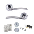 Quality image of Eco Swell Door Handle Pack (Bathroom Set - 2.5" CE Bathroom Lock, 4" Slim Knuckle Hinges x2) - Satin Chrome/Polished Chrome | Sku. adpeco10scpc12 | available from Trade Door Handles.