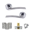 Quality image of Eco Swell Door Handle Pack (Latch Set - 3" CE Latch, 3" Fire Rated Hinges x3) - Satin Chrome/Polished Chrome | Sku. adpeco10scpc2 | available from Trade Door Handles.