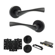 Quality image of Eco Aqua Door Handle Pack (Bathroom Set - 2.5" CE Bathroom Lock, 4" Fire Rated Hinges x3) - Matt Black | Sku. adpeco20mb10 | available from Trade Door Handles.