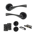 Quality image of Eco Aqua Door Handle Pack (Bathroom Set - 3" CE Bathroom Lock, 4" Slim Knuckle Hinges x2) - Matt Black | Sku. adpeco20mb13 | available from Trade Door Handles.