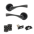 Quality image of Eco Aqua Door Handle Pack (Latch Set - 2.5" Latch, 3" Hinges x2) - Matt Black | Sku. adpeco20mb7 | available from Trade Door Handles.