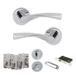 Quality image of Eco Aqua Door Handle Pack (Bathroom Set - 2.5" CE Bathroom Lock, 4" Fire Rated Hinges x3) - Polished Chrome | Sku. adpeco20pc10 | available from Trade Door Handles.