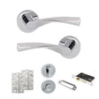Quality image of Eco Aqua Door Handle Pack (Bathroom Set - 2.5" CE Bathroom Lock, 4" Slim Knuckle Hinges x2) - Polished Chrome | Sku. adpeco20pc12 | available from Trade Door Handles.