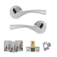 Quality image of Eco Aqua Door Handle Pack (Latch Set - 2.5" CE Latch, 4" Fire Rated Hinges x3) - Polished Chrome | Sku. adpeco20pc3 | available from Trade Door Handles.