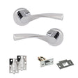 Quality image of Eco Aqua Door Handle Pack (Latch Set - 2.5" Latch, 3" Hinges x2) - Polished Chrome | Sku. adpeco20pc7 | available from Trade Door Handles.