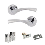 Quality image of Eco Aqua Door Handle Pack (Latch Set - 2.5" Latch, 3" Hinges x2) - Polished Chrome | Sku. adpeco20pc7 | available from Trade Door Handles.