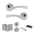 Quality image of Eco Aqua Door Handle Pack (Bathroom Set - 2.5" CE Bathroom Lock, 3" Fire Rated Hinges x3) - Polished Chrome | Sku. adpeco20pc8 | available from Trade Door Handles.