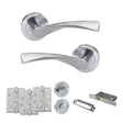 Quality image of Eco Aqua Door Handle Pack (Bathroom Set - 2.5" CE Bathroom Lock, 4" Fire Rated Hinges x3) - Satin Chrome | Sku. adpeco20sc10 | available from Trade Door Handles.