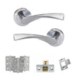 Quality image of Eco Aqua Door Handle Pack (Latch Set - 3" CE Latch, 3" Fire Rated Hinges x3) - Satin Chrome | Sku. adpeco20sc2 | available from Trade Door Handles.