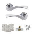 Quality image of Eco Aqua Door Handle Pack (Latch Set - 2.5" CE Latch, 4" Fire Rated Hinges x3) - Satin Chrome | Sku. adpeco20sc3 | available from Trade Door Handles.