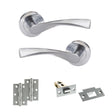 Quality image of Eco Aqua Door Handle Pack (Latch Set - 2.5" Latch, 3" Hinges x2) - Satin Chrome | Sku. adpeco20sc7 | available from Trade Door Handles.