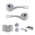 Quality image of Eco Aqua Door Handle Pack (Bathroom Set - 3" CE Bathroom Lock, 3" Fire Rated Hinges x3) - Satin Chrome | Sku. adpeco20sc9 | available from Trade Door Handles.