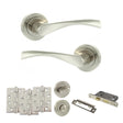 Quality image of Eco Aqua Door Handle Pack (Bathroom Set - 3" CE Bathroom Lock, 4" Fire Rated Hinges x3) - Satin Nickel/Nickel Plate | Sku. adpeco20snnp11 | available from Trade Door Handles.