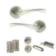 Quality image of Eco Aqua Door Handle Pack (Bathroom Set - 2.5" CE Bathroom Lock, 4" Slim Knuckle Hinges x2) - Satin Nickel/Nickel Plate | Sku. adpeco20snnp12 | available from Trade Door Handles.