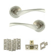 Quality image of Eco Aqua Door Handle Pack (Latch Set - 2.5" CE Latch, 3" Fire Rated Hinges x3) - Satin Nickel/Nickel Plate | Sku. adpeco20snnp1 | available from Trade Door Handles.
