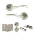 Quality image of Eco Aqua Door Handle Pack (Bathroom Set - 3" CE Bathroom Lock, 3" Fire Rated Hinges x3) - Satin Nickel/Nickel Plate | Sku. adpeco20snnp9 | available from Trade Door Handles.