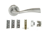 Quality image of Atlantic Wave Door Pack Bundle (2.5" Latch, 3"x2" Hingesx3) - Satin Chrome | Sku. adpbeco30sc25 | available from Trade Door Handles.