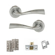 Quality image of Eco Wave Door Handle Pack (Latch Set - 2.5" CE Latch, 4" Slim Knuckle Hinges x2) - Polished Chrome | Sku. adpeco30pc5 | available from Trade Door Handles.